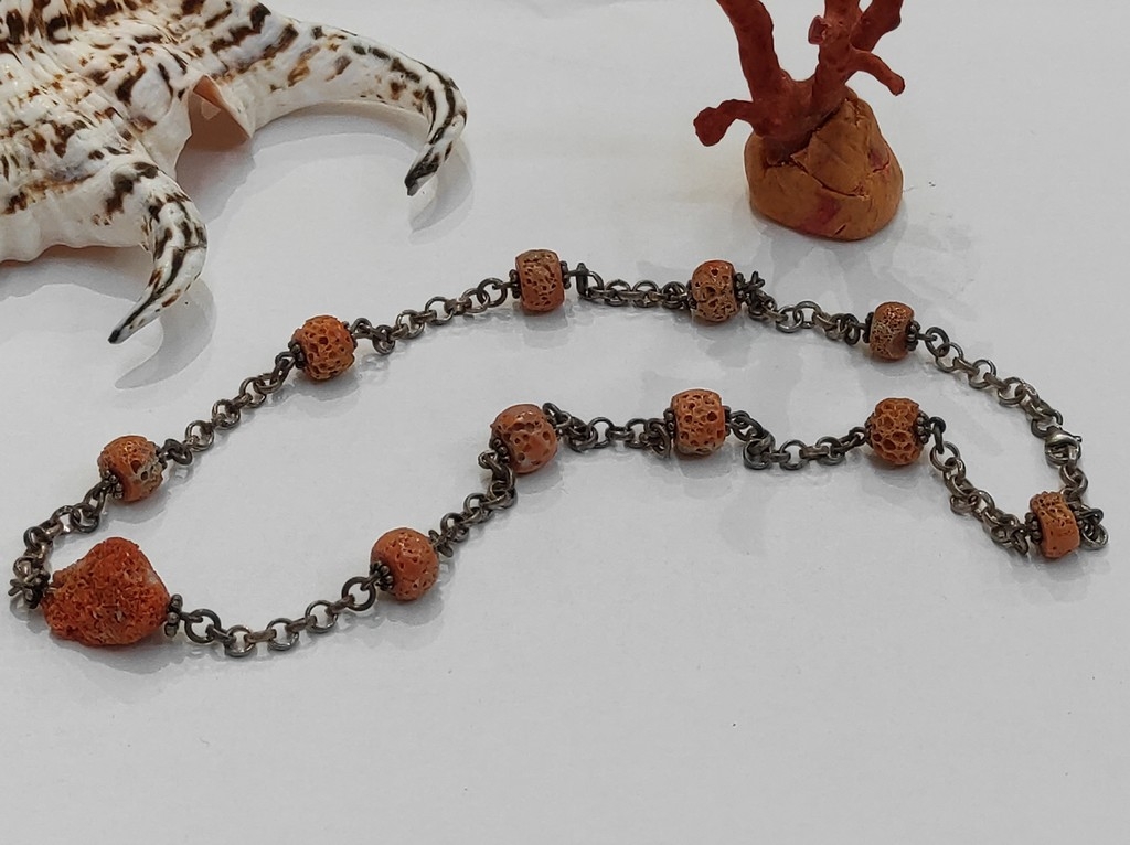 Jadranski crveni Koralj ogrlica-Oš-002-Ag - Slika 5