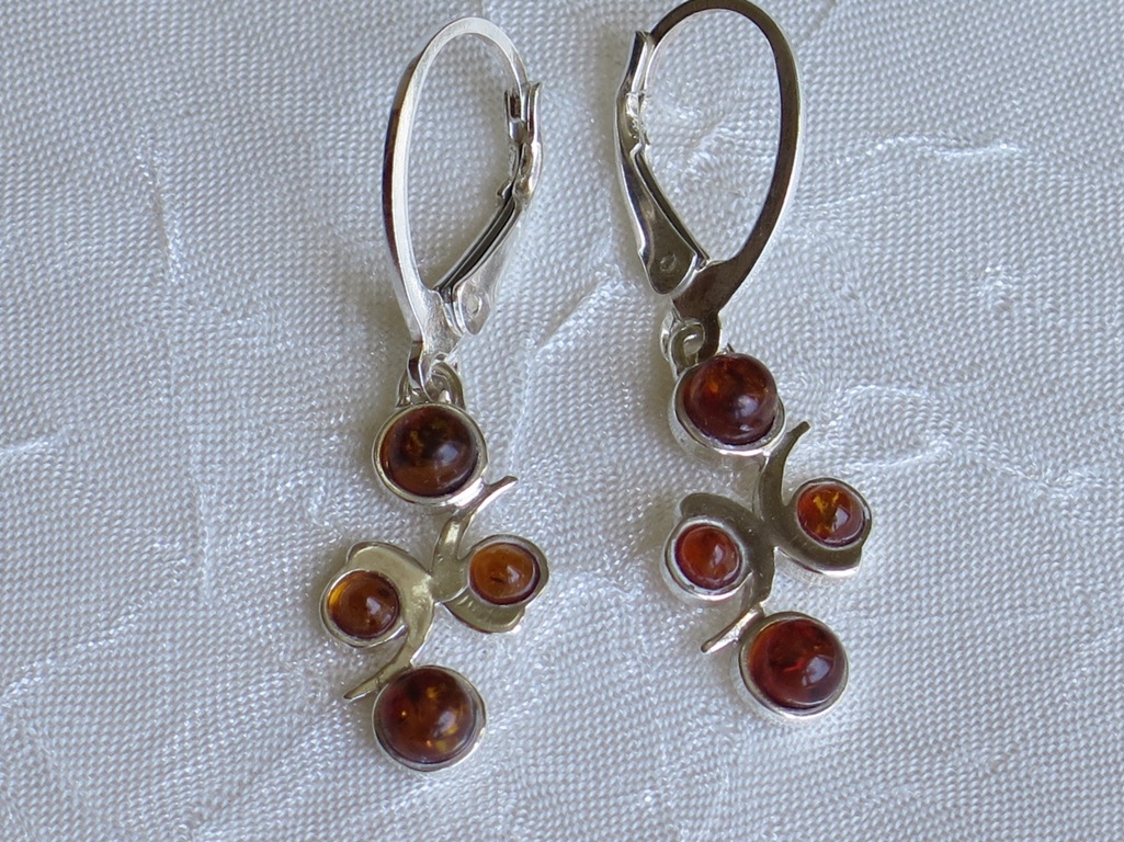 Srebrne naušnice Jantar-Pol-051-Ag - Slika 2