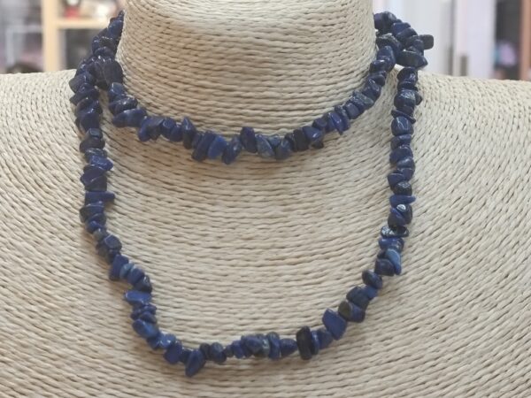 Lapis lazuli duga ogrlica od nepravilnih poludragih kamena