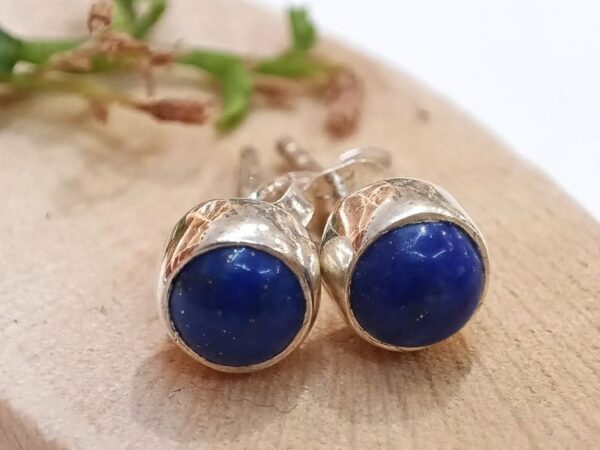 Naušnice od srebra i poludragog kamena Lapis Lazuli- Lotos nakit