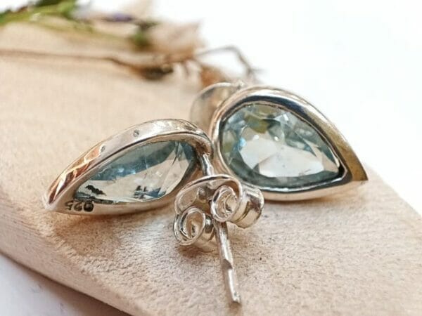 Topaz srebrene naušnice-dragi kamen-Lotos nakit