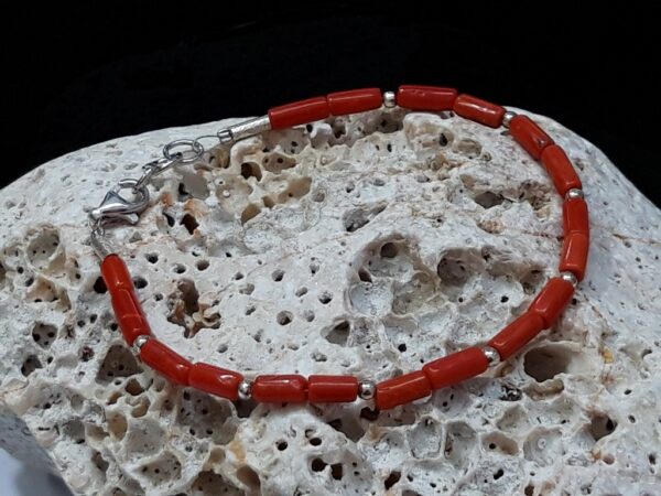 Jadranski crveni Koralj narukvica izrađena sa srebrom 925 kakvoće
