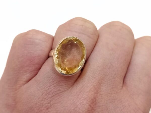 Poludragi kamen Citrin- srebrni prsten