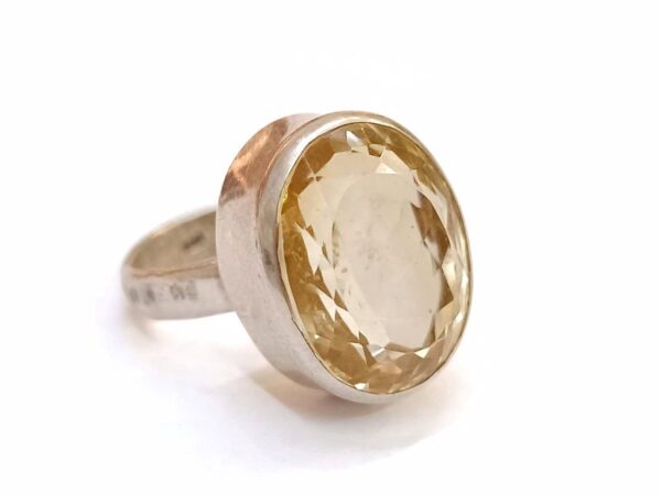 Citrin srebrni prsten- Lotos nakit