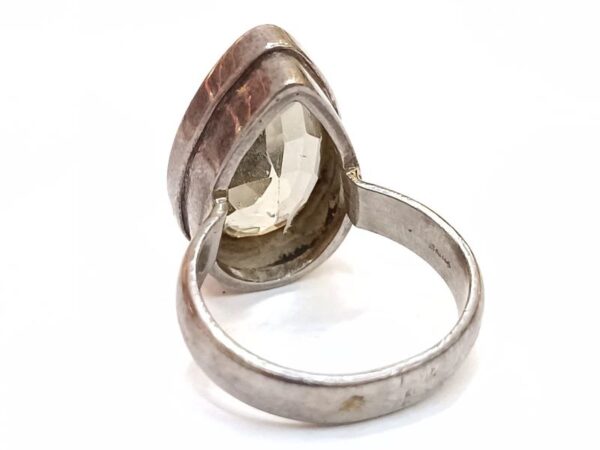 Prsten od srebra i poludragog kamena Citrina- Lotos nakit