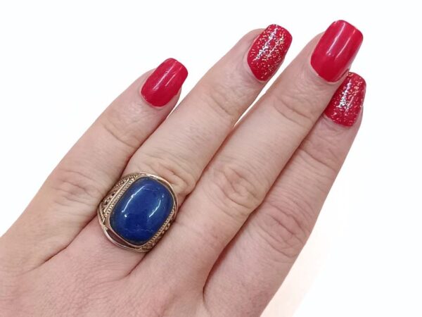 Lapis Lazuli poludragi kamen- srebrni prsten