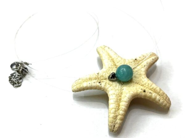 Nježna ogrlica na sajli s perlom Amazonita i Hematita